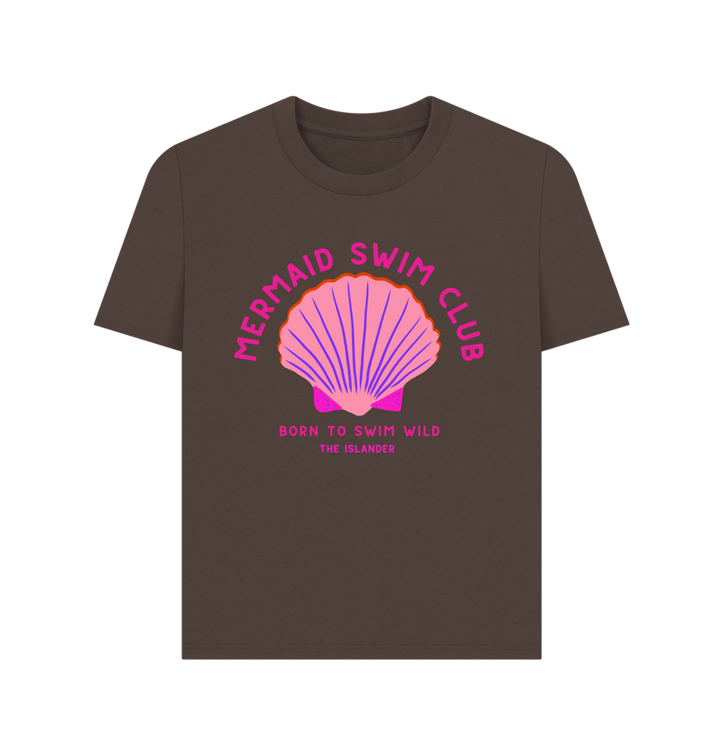 Chocolate Mermaid Swim Club - Pink Wild Swim Club - Women's T Shirt
