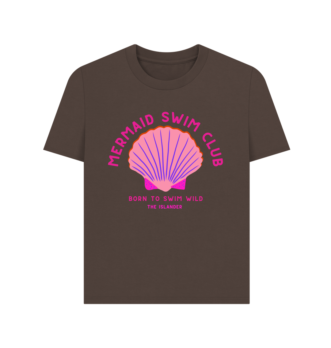 Chocolate Mermaid Swim Club - Pink Wild Swim Club - Women's T Shirt