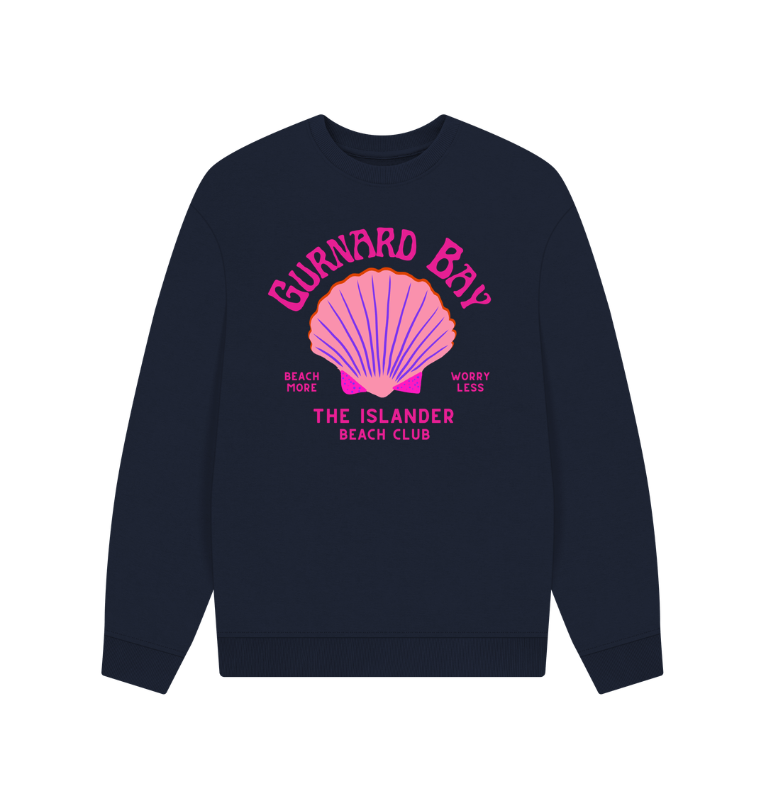 Navy Blue Gurnard Bay - Pink Beach Club - Unisex Oversized Sweatshirt