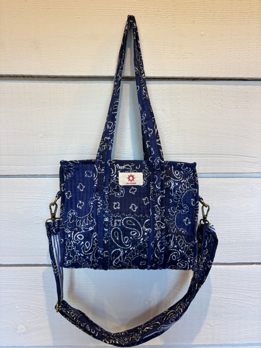Blue Paisley Mini Tote Bag