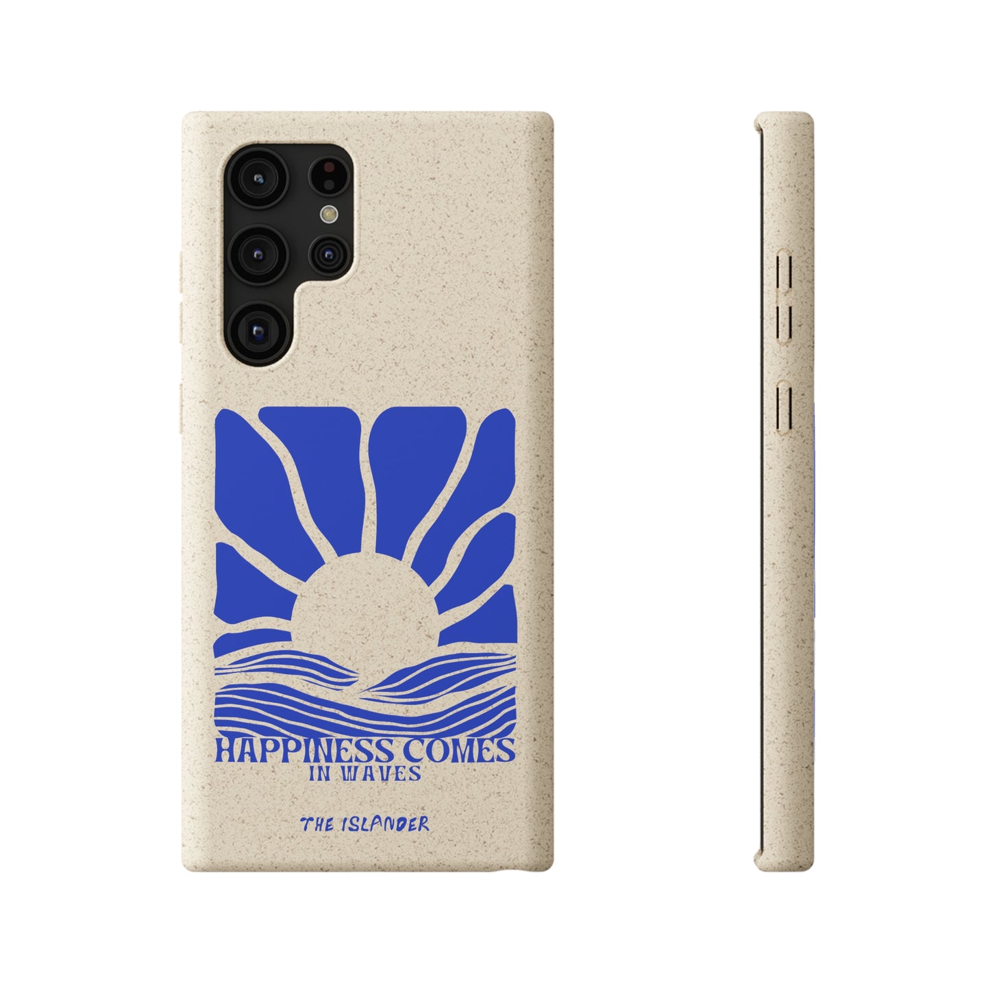 Happiness Comes In Waves - Biodegradable Phone Case - Made from Natural Materials