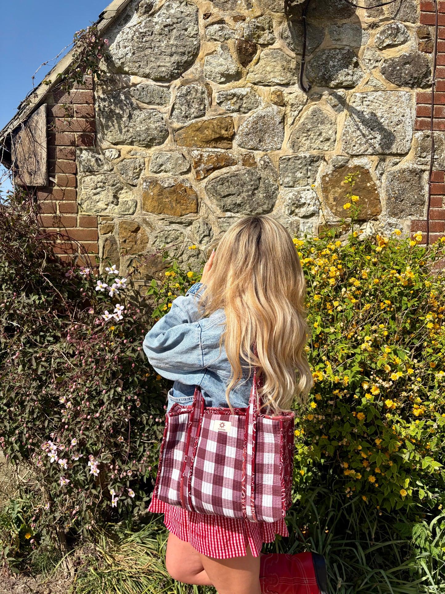 Cowgirl Gingham Midi Tote Bag