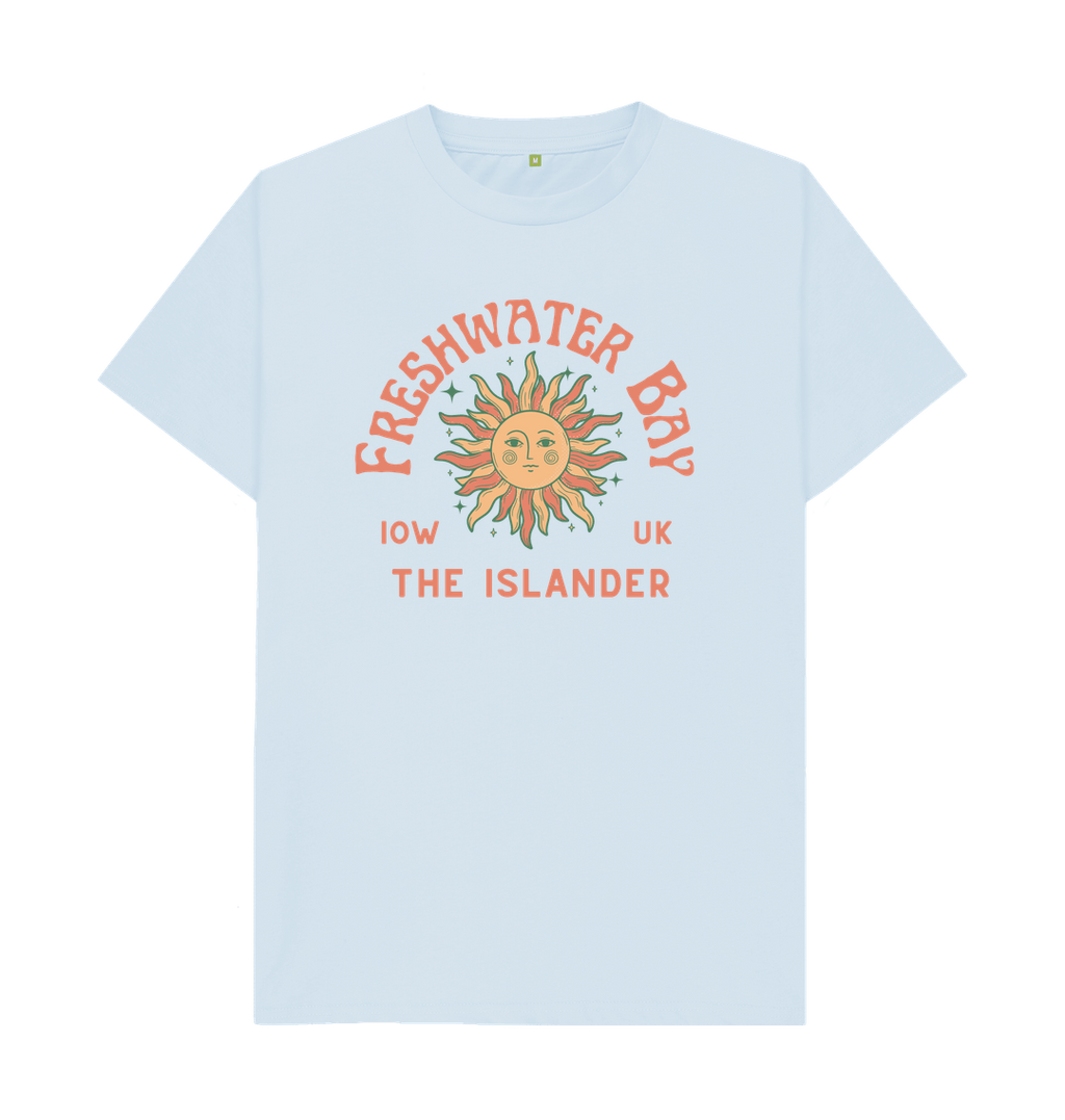 Sky Blue Freshwater Bay - Mens\/Unisex Tshirt - Sunshine and stars - The Islander