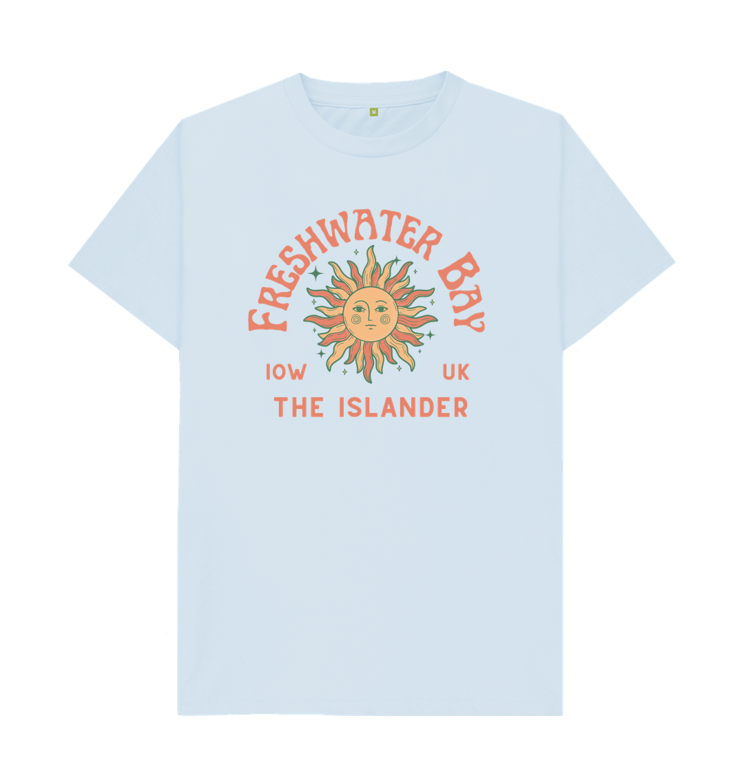 Sky Blue Freshwater Bay - Mens\/Unisex Tshirt - Sunshine and stars - The Islander