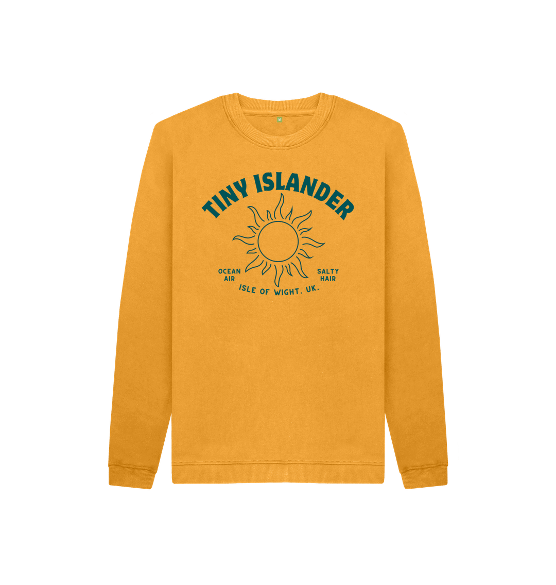 Mustard Tiny Islander - Blue writing - Kids Sweatshirt