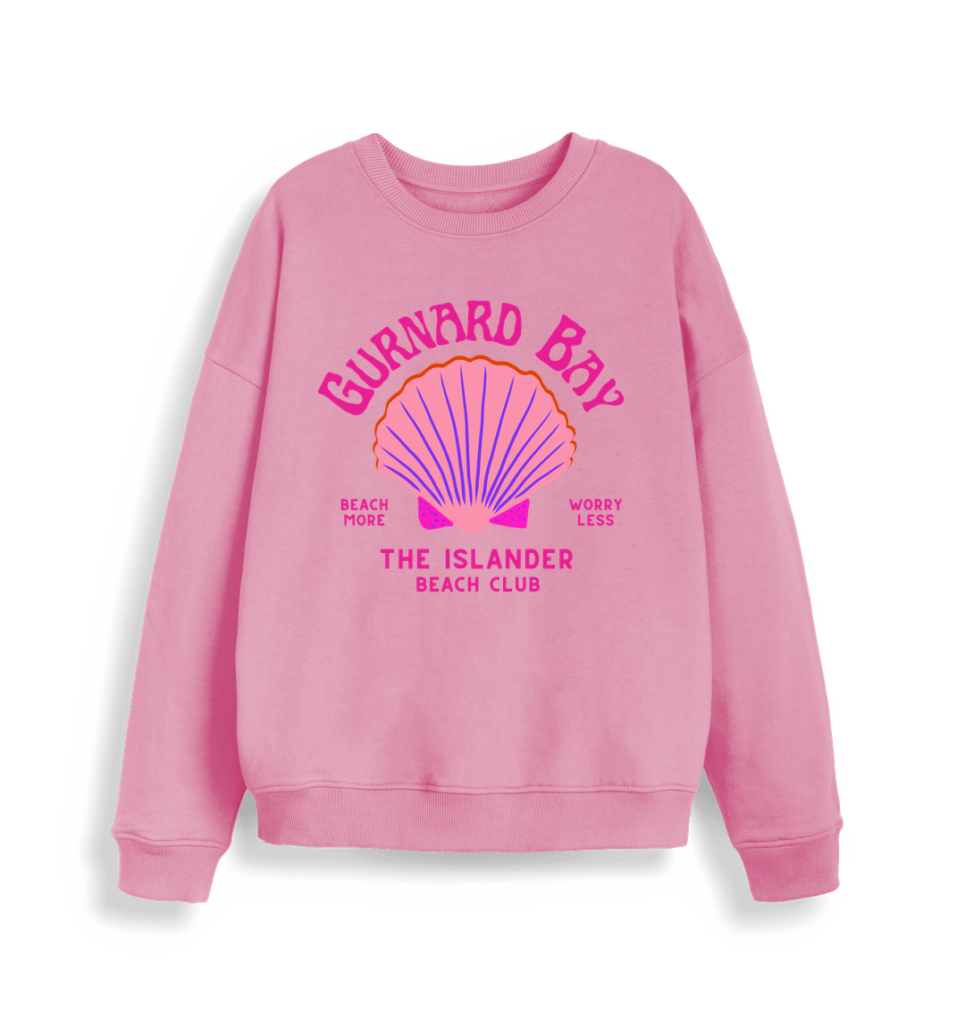 Bubble Pink Gurnard Bay - Pink Beach Club - Women's Oversized Style Sweatshirt