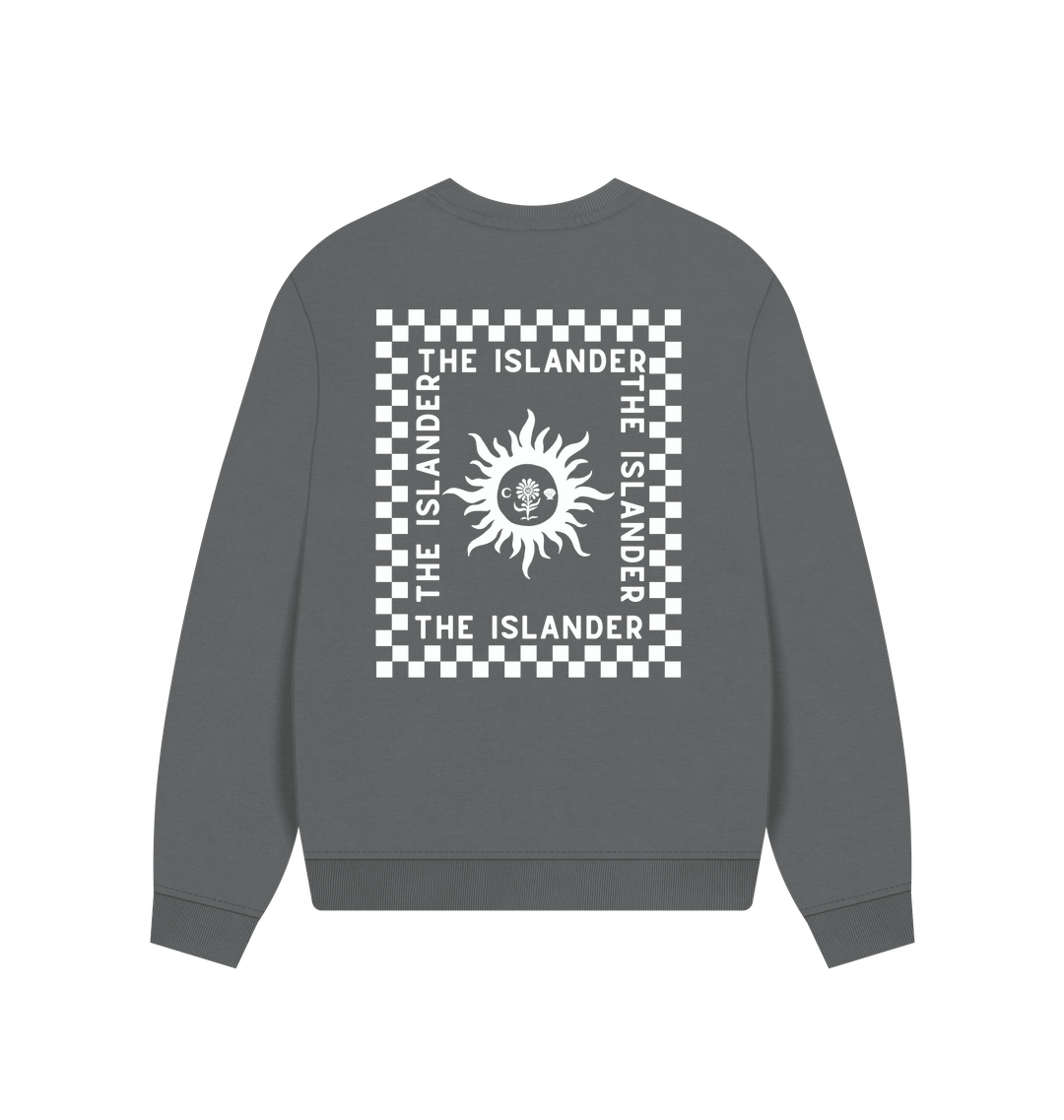 Slate Grey Printed Sweater Back
