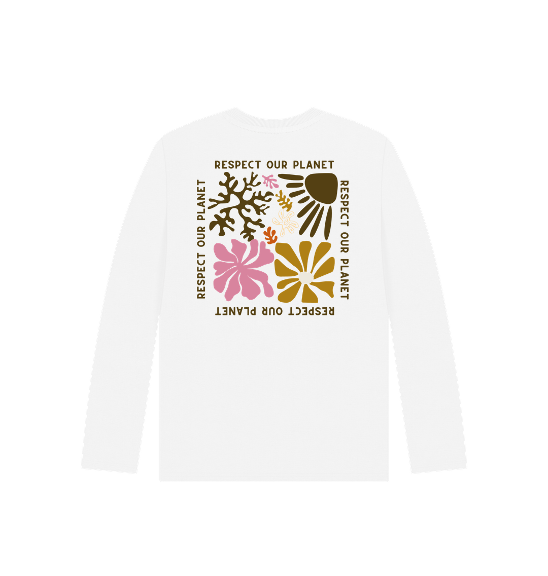 Respect Our Planet - Kids Long Sleeve T Shirt  - Organic Cotton