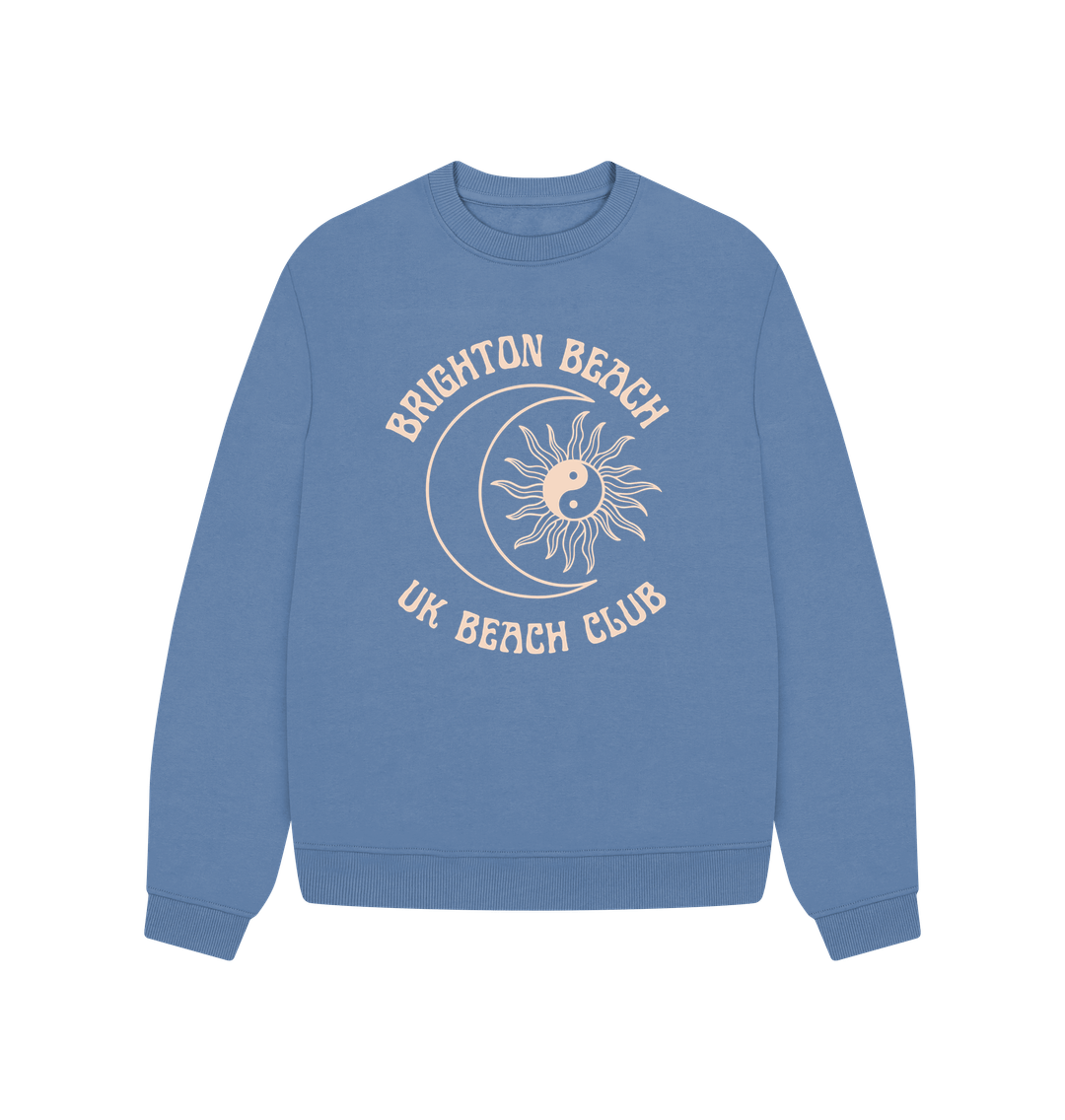 Solent Brighton Beach - UK Beach club  - Women's Oversized style sweatshirt - Sun and Moon design