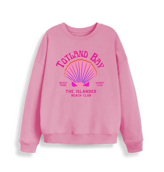 Bubble Pink Totland Bay - Pink Beach Club - Women's Oversized Style Sweatshirt