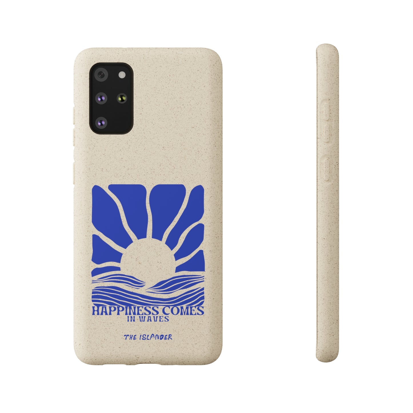 Happiness Comes In Waves - Biodegradable Phone Case - Made from Natural Materials