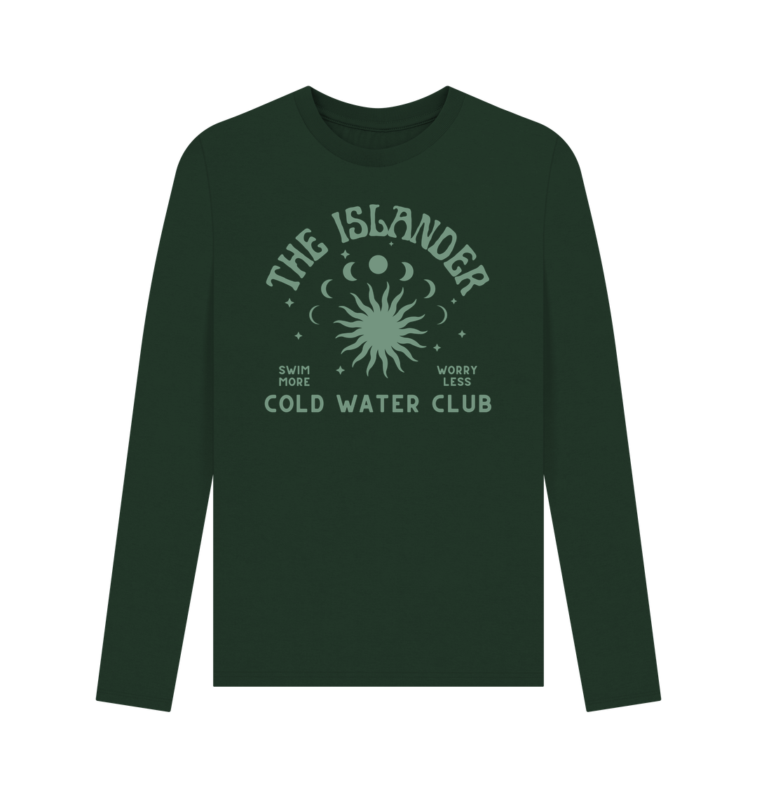 Evergreen Cold Water Club - Unisex Long Sleeve T Shirt - The Islander - Cold Water Swimming