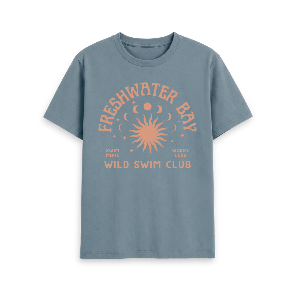 Stone Blue Printed T-shirt Front
