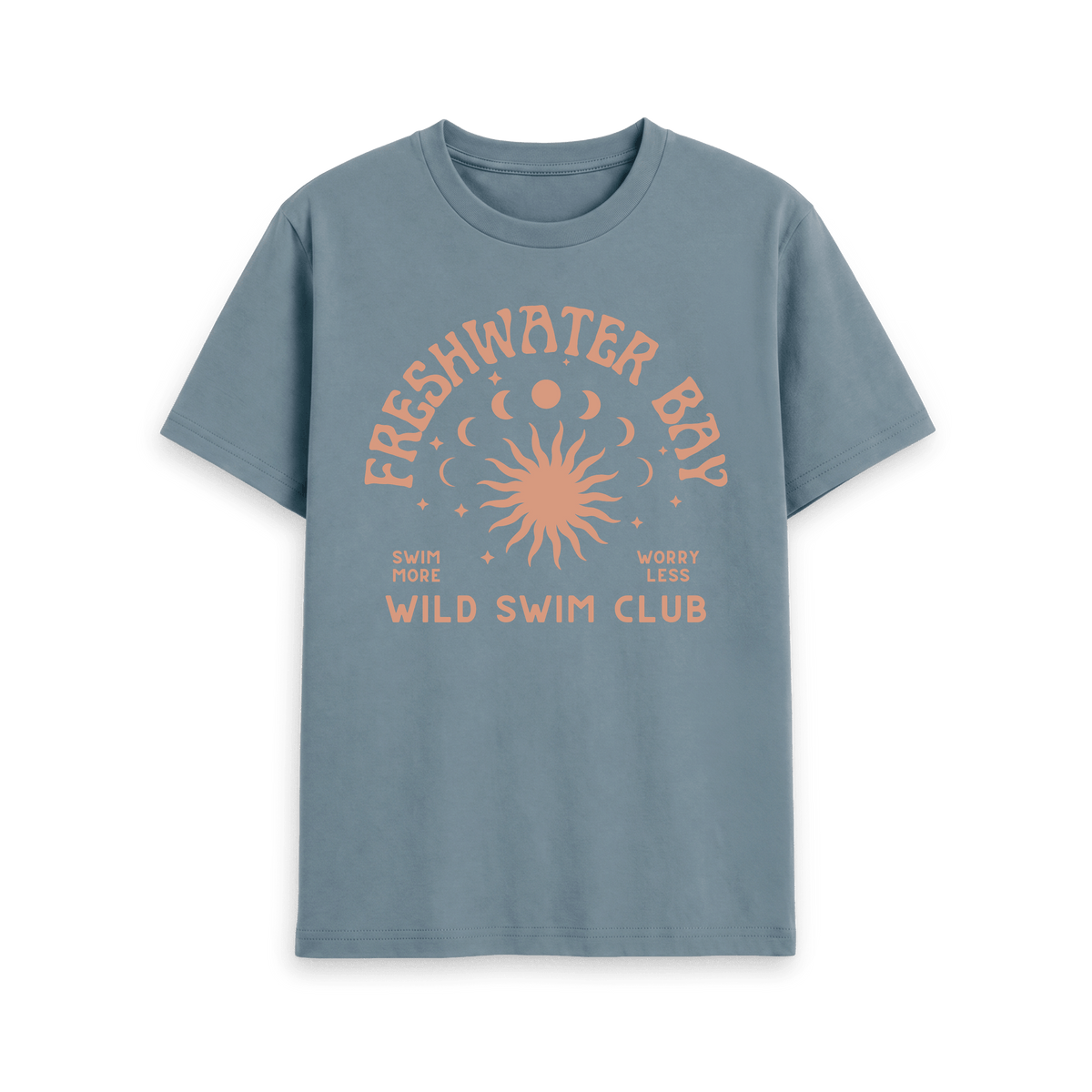 Stone Blue Printed T-shirt Front