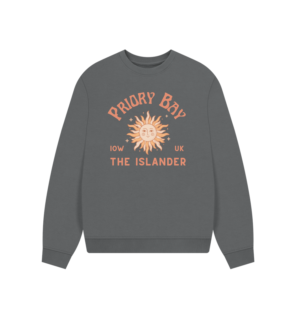 Slate Grey Priory Bay - Women's Oversized Sweatshirt - The Islander