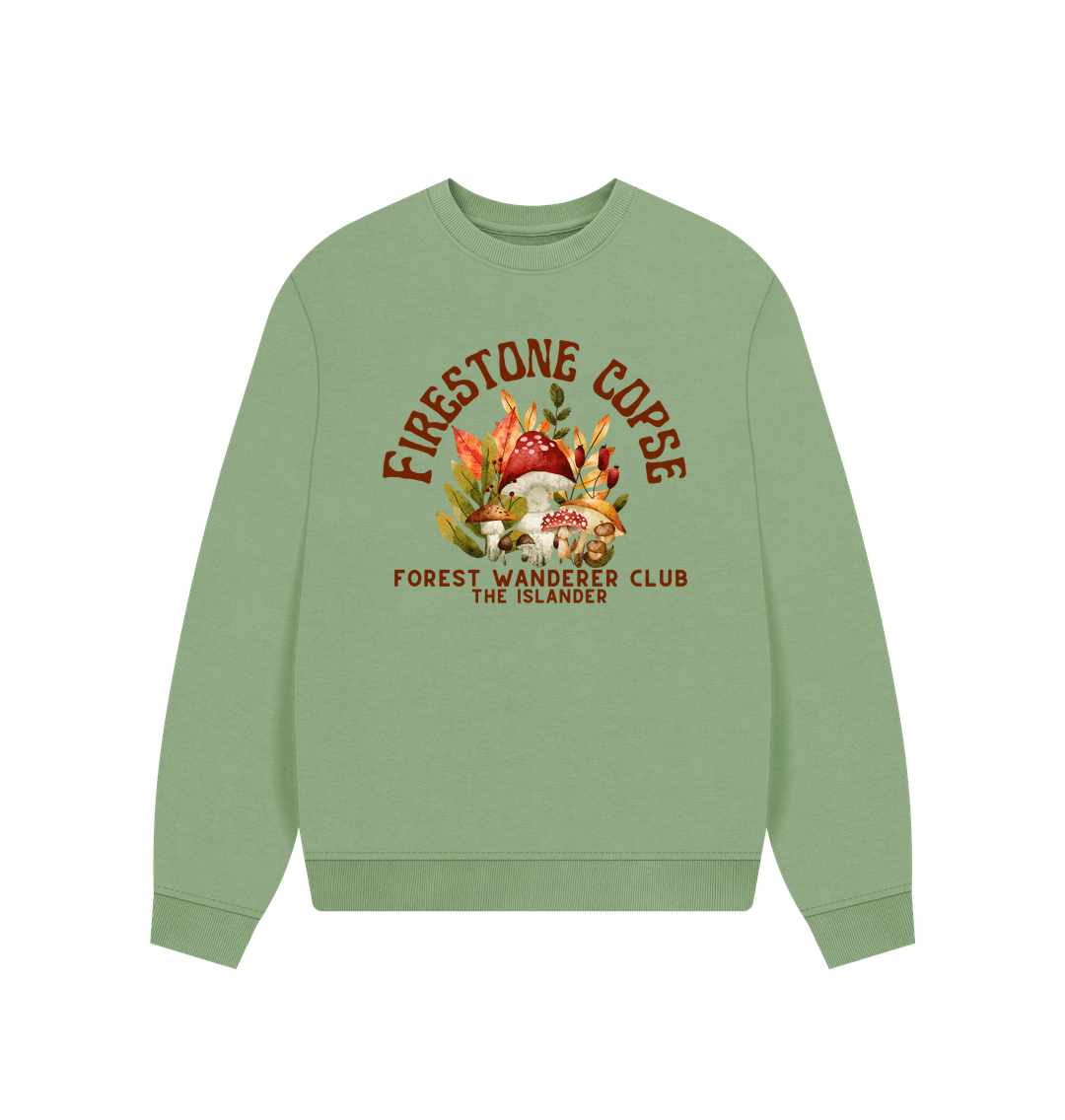 Sage Forest Wanderer Club - Firestone Copse - Women's Oversized\/Boxy Style Sweatshirt