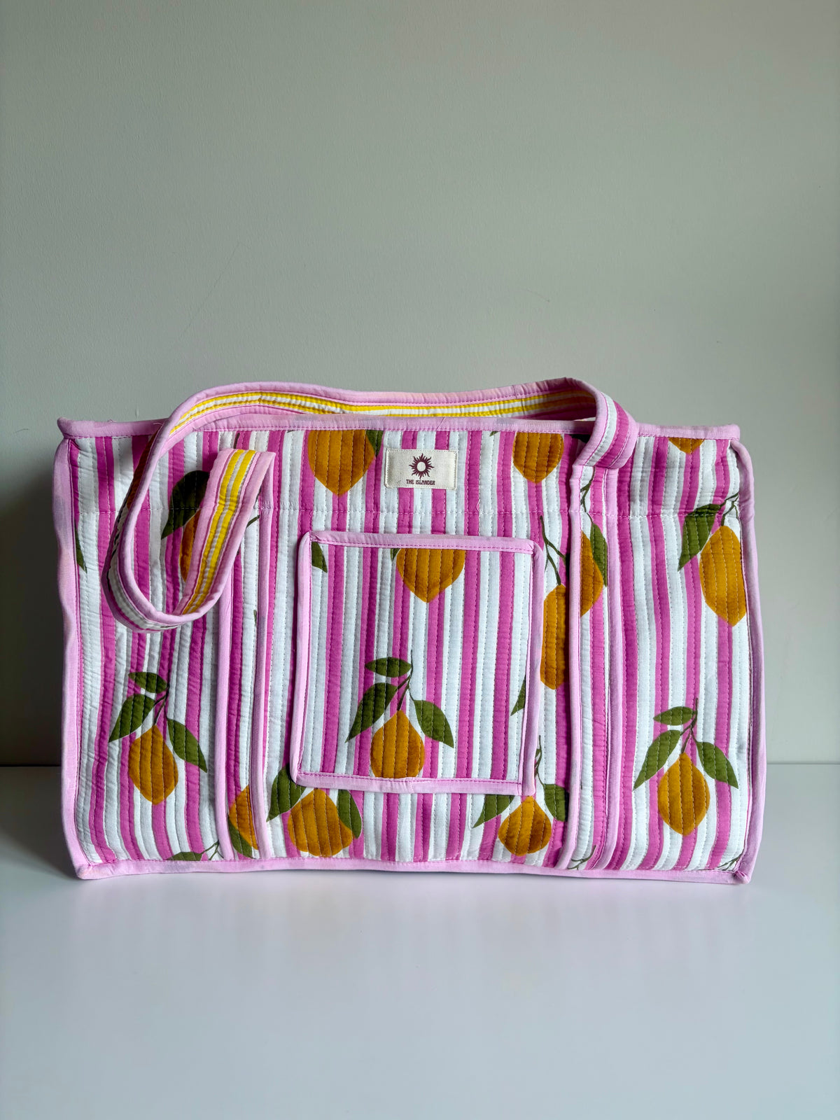 Pink Lemons Compartment Organiser Tote Bag