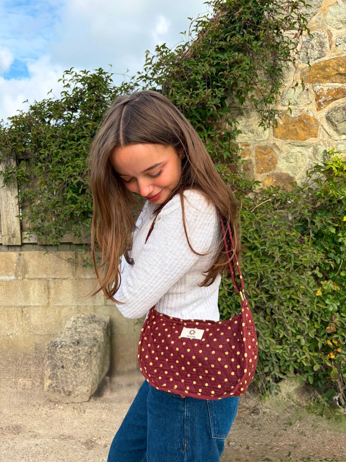 Brown & Yellow Polka Side Mini