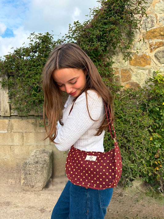 Brown & Yellow Polka Side Mini