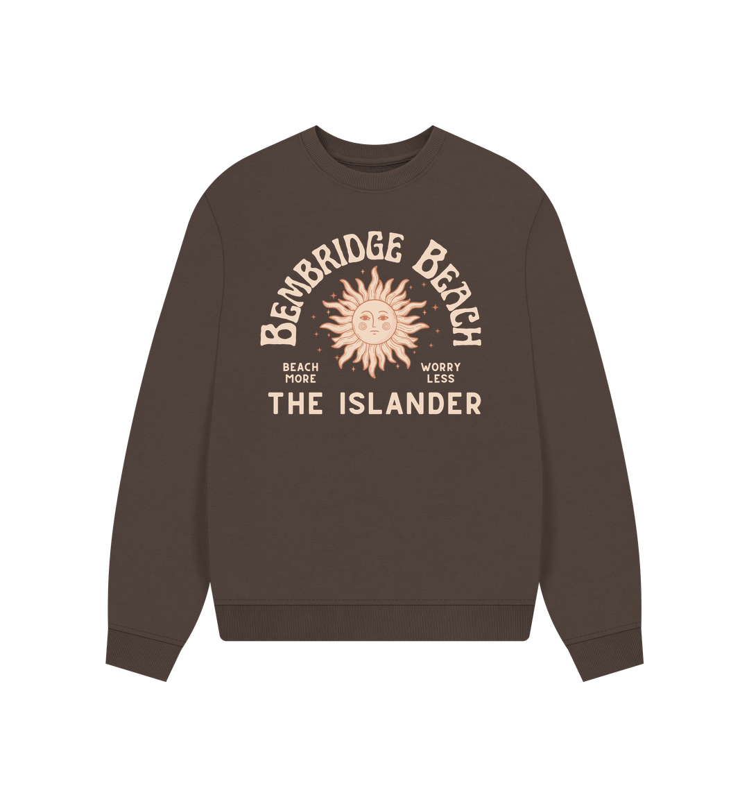 Chocolate Bembridge Beach - The Islander - Women's Oversized Style Sweatshirt