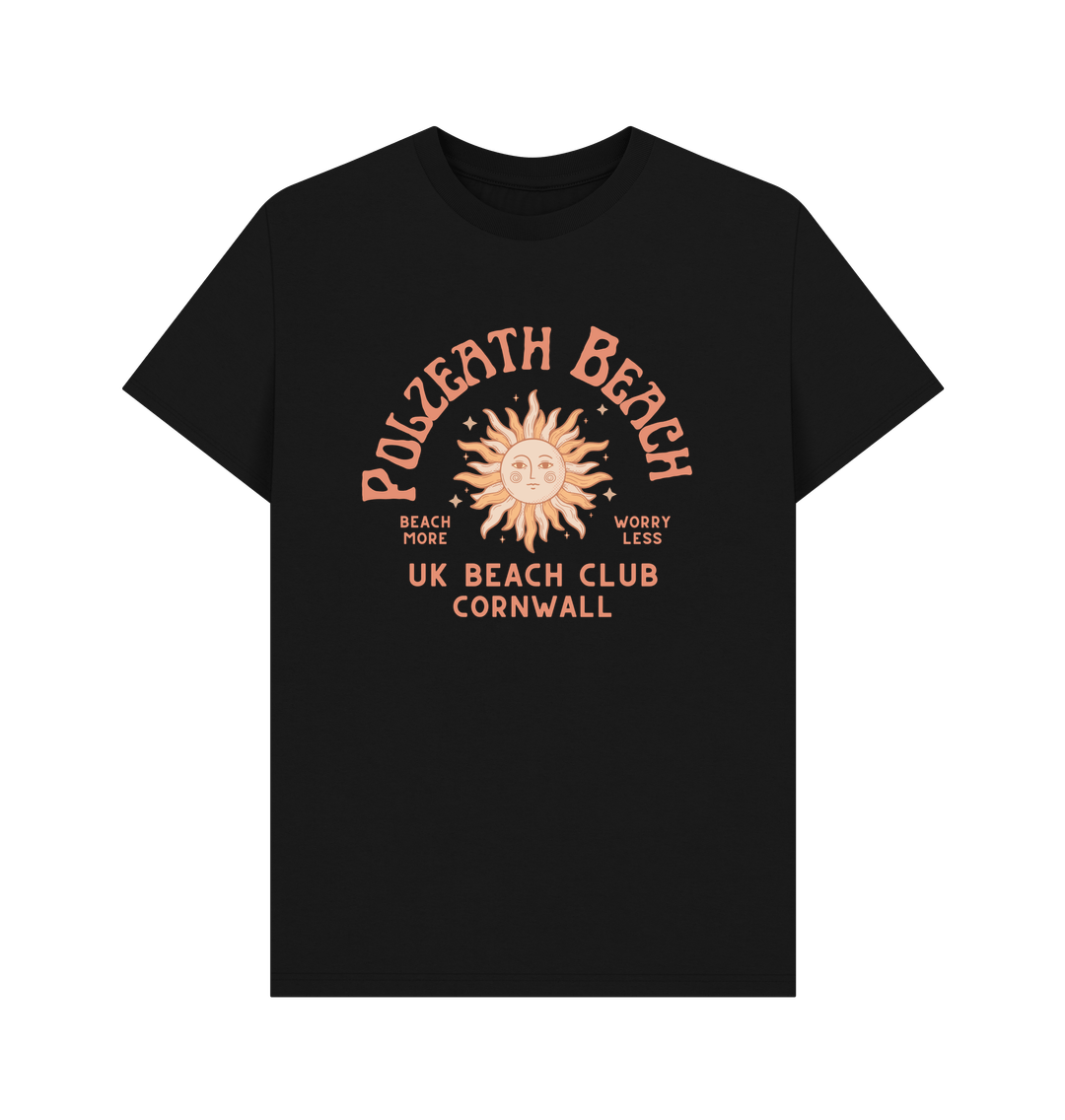 Black Polzeath Beach - UK Beach Club - Unisex Tshirt - Cornwall