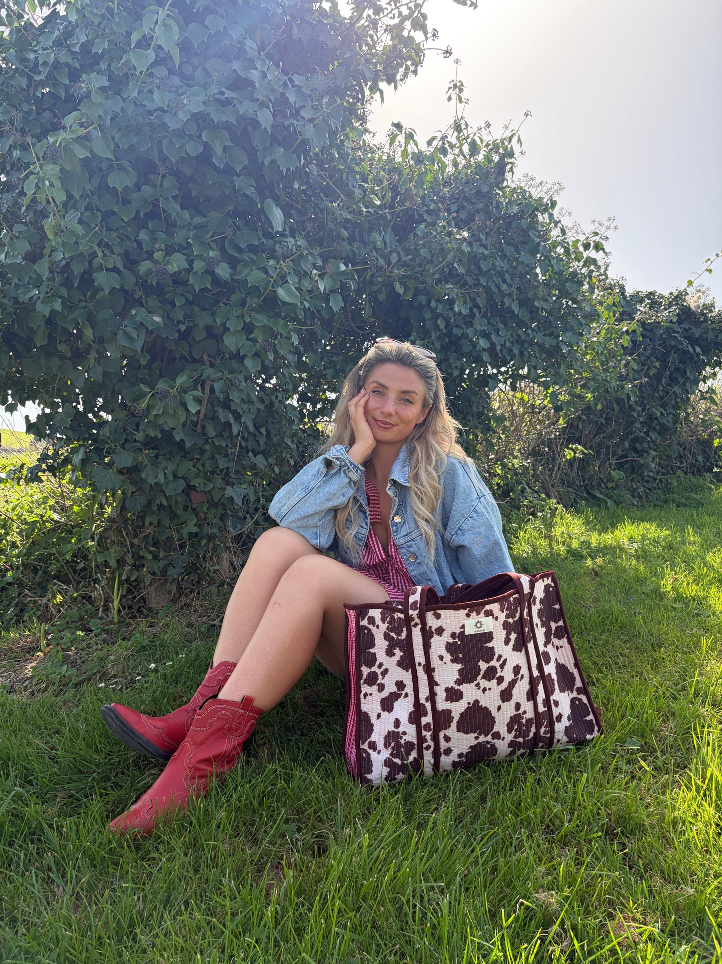 Cow Print Large Tote Bag