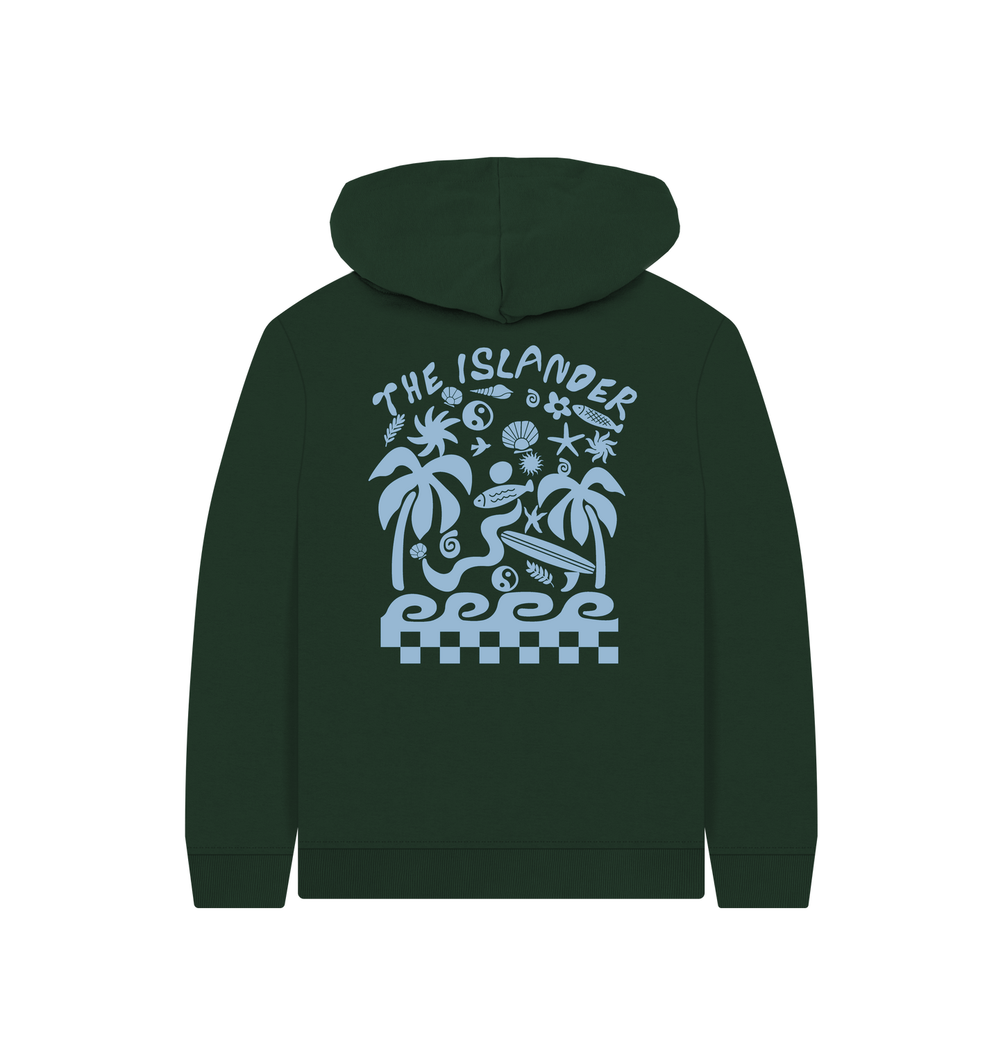 Evergreen Printed Kids Hoodie Back