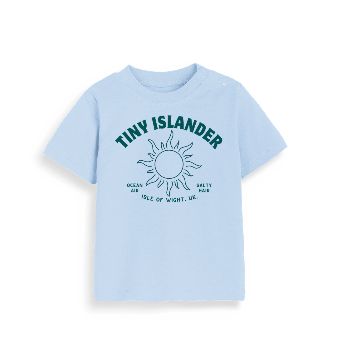 Dusty Blue Tiny Islander Blue - Organic Cotton Baby T Shirt