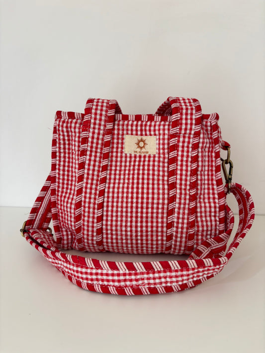 Red Gingham Mini Tote Bag