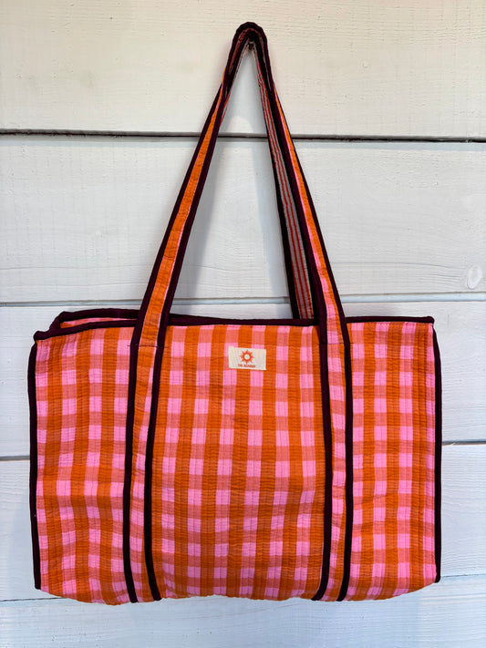 Orange & Pink Large Tote Bag