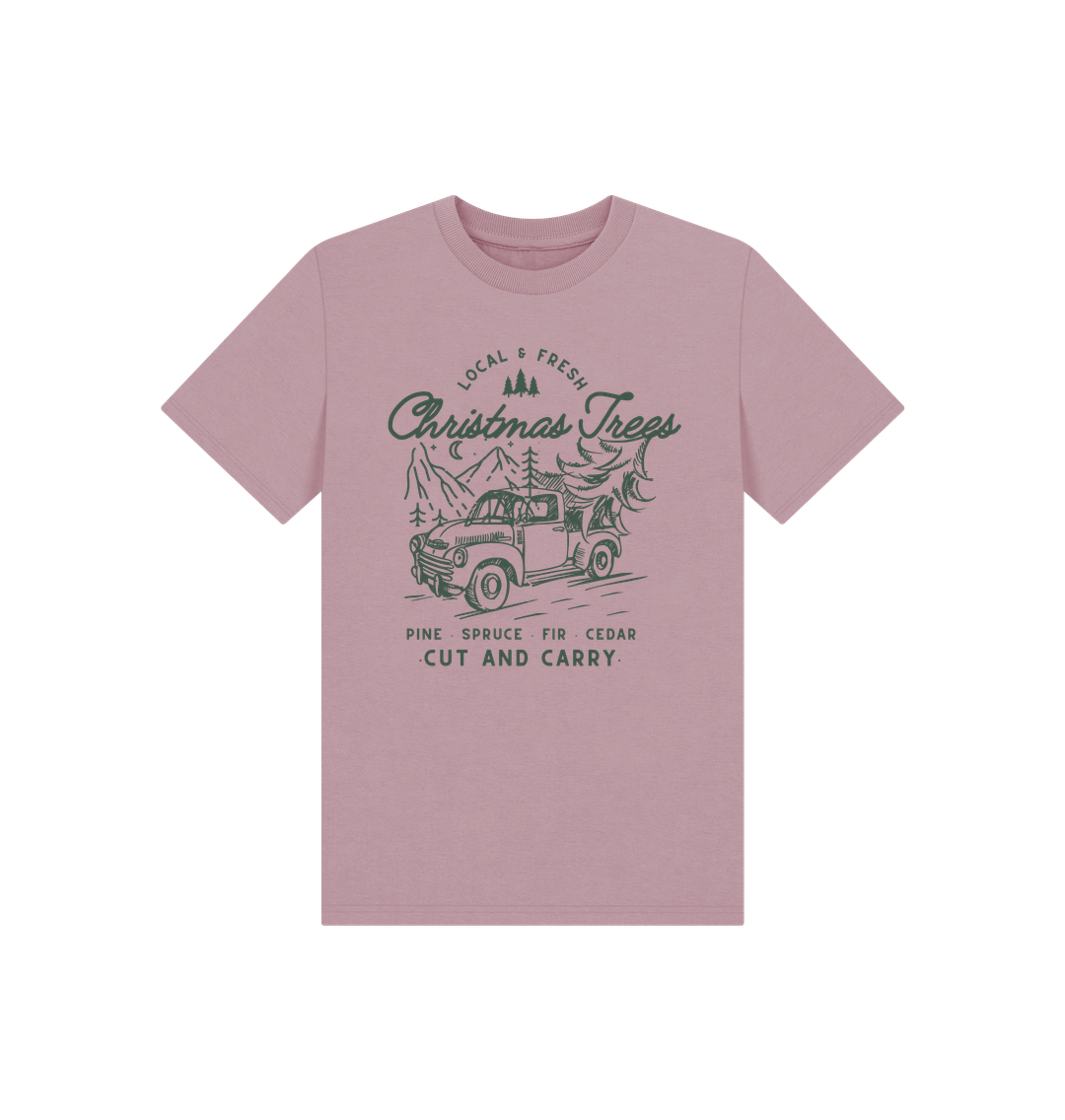 Mauve Christmas Tree - Kids T Shirt