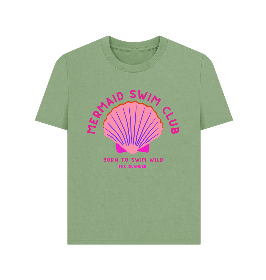 Sage Mermaid Swim Club - Pink Wild Swim Club - Women's T Shirt