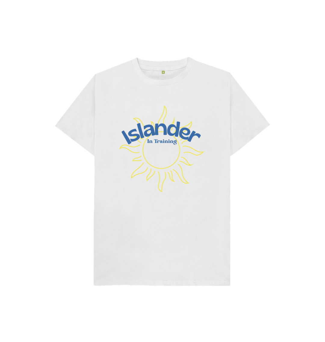 White Kids Tshirt - Islander in training - 100% Organic cotton