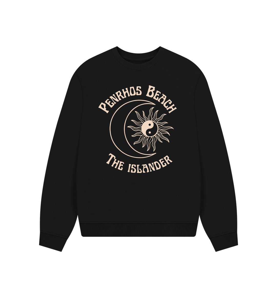 Black Penrhos Beach - The Islander - Women's Oversized Style Sweatshirt