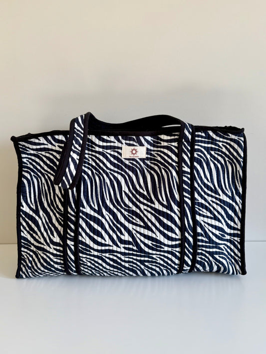 Zebra Large Quilted Tote Bag