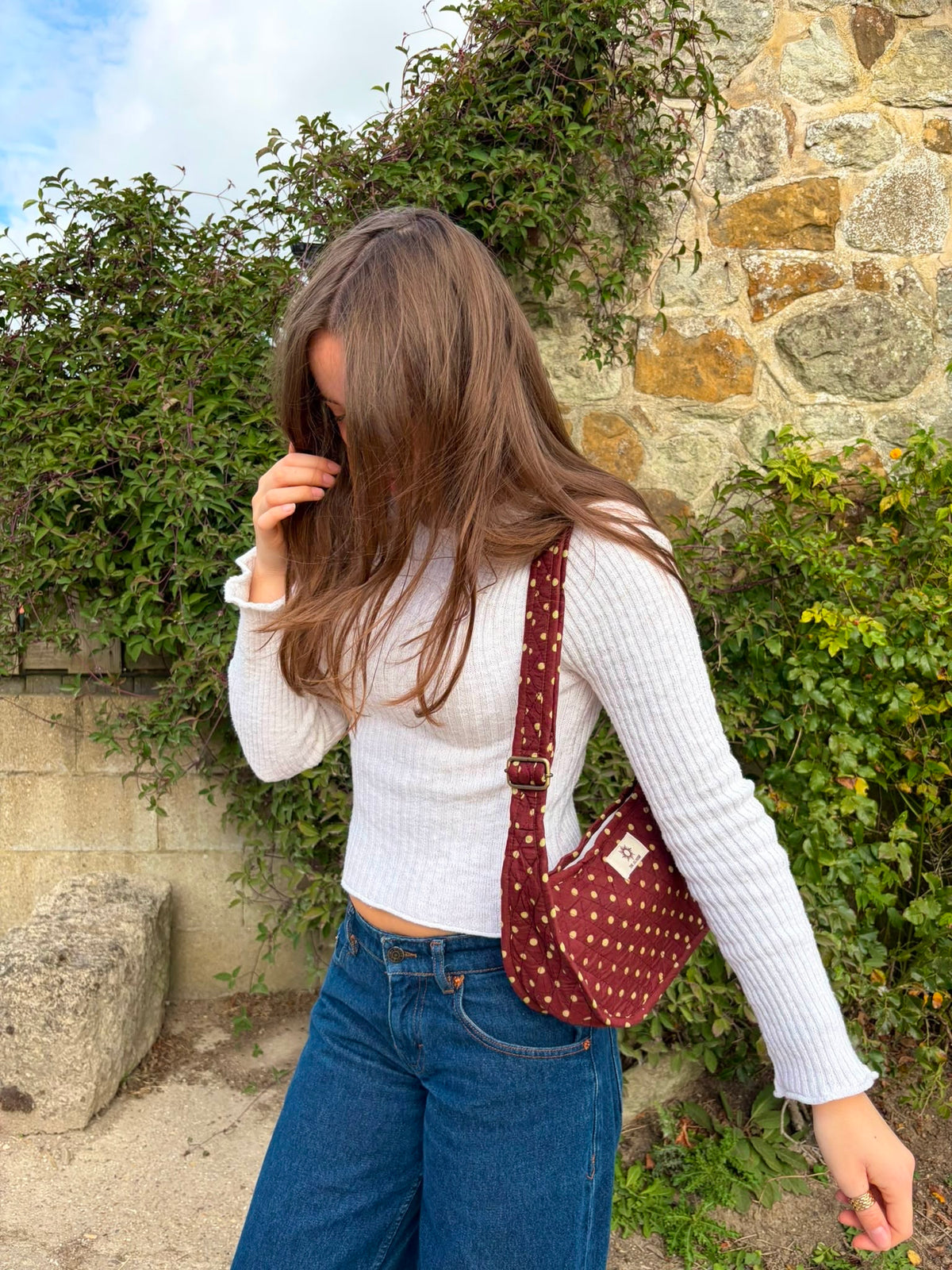 Brown & Yellow Polka Side Mini