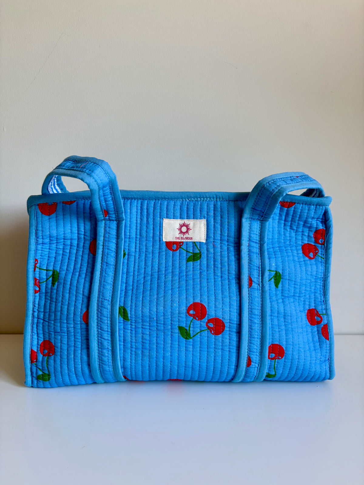 Blue Cherry Midi Tote Bag