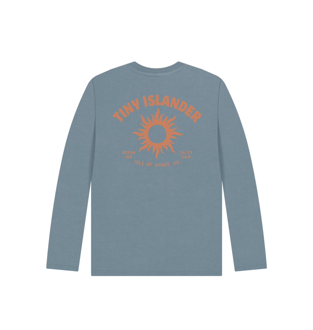 Tiny Islander - Kids Long Sleeve T Shirt - Organic Cotton - Printed Back and Front