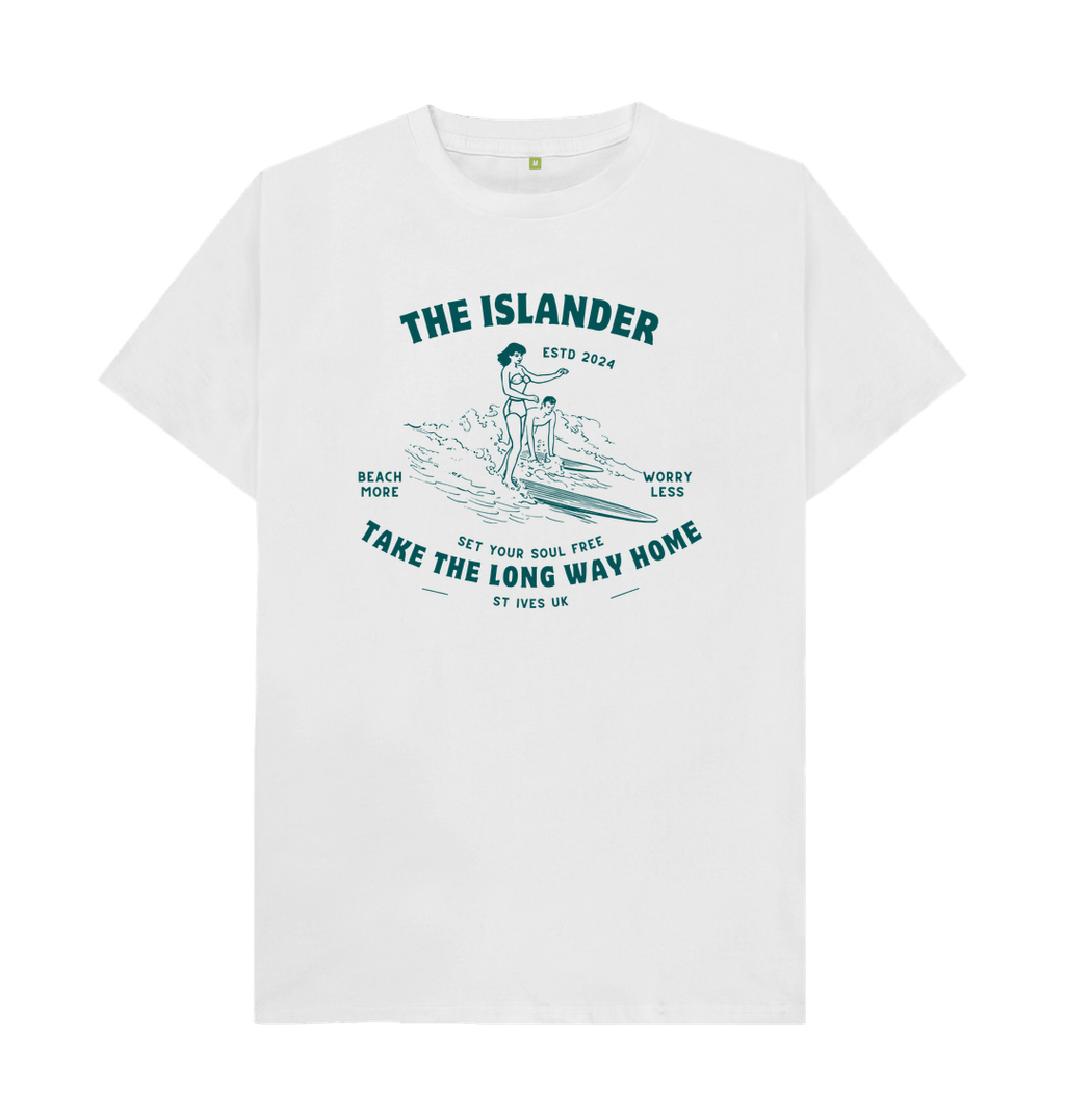 White St Ives - Take the long way home - Unisex Tshirt - UK Beach Tshirt