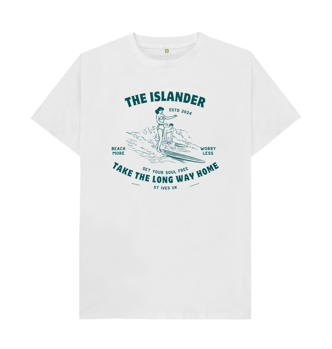 White St Ives - Take the long way home - Unisex Tshirt - UK Beach Tshirt