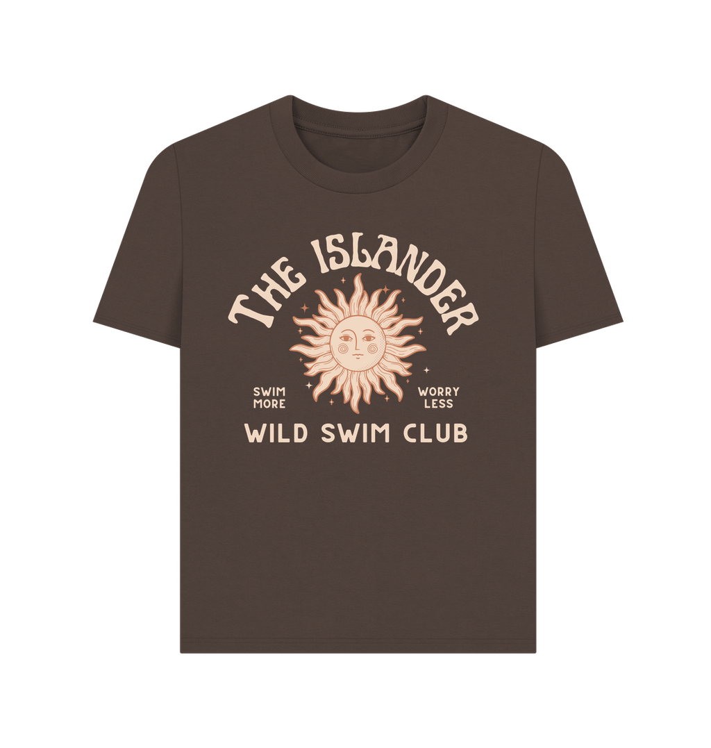 Chocolate The Islander - Wild Swimming Club - Women's T shirt - Isle of Wight
