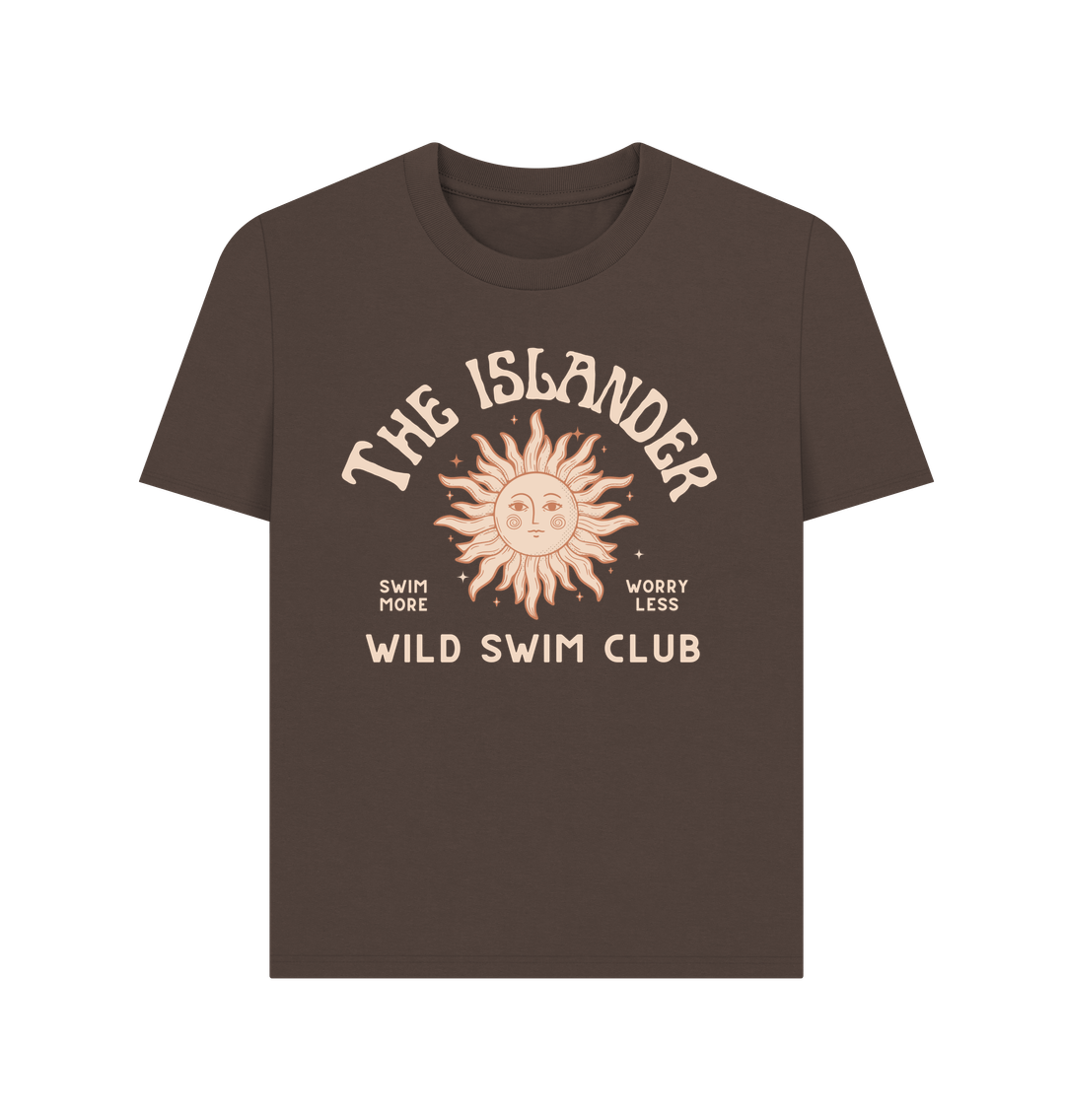 Chocolate The Islander - Wild Swimming Club - Women's T shirt - Isle of Wight
