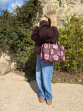 Brown & Pink Hibiscus Compartment Midi