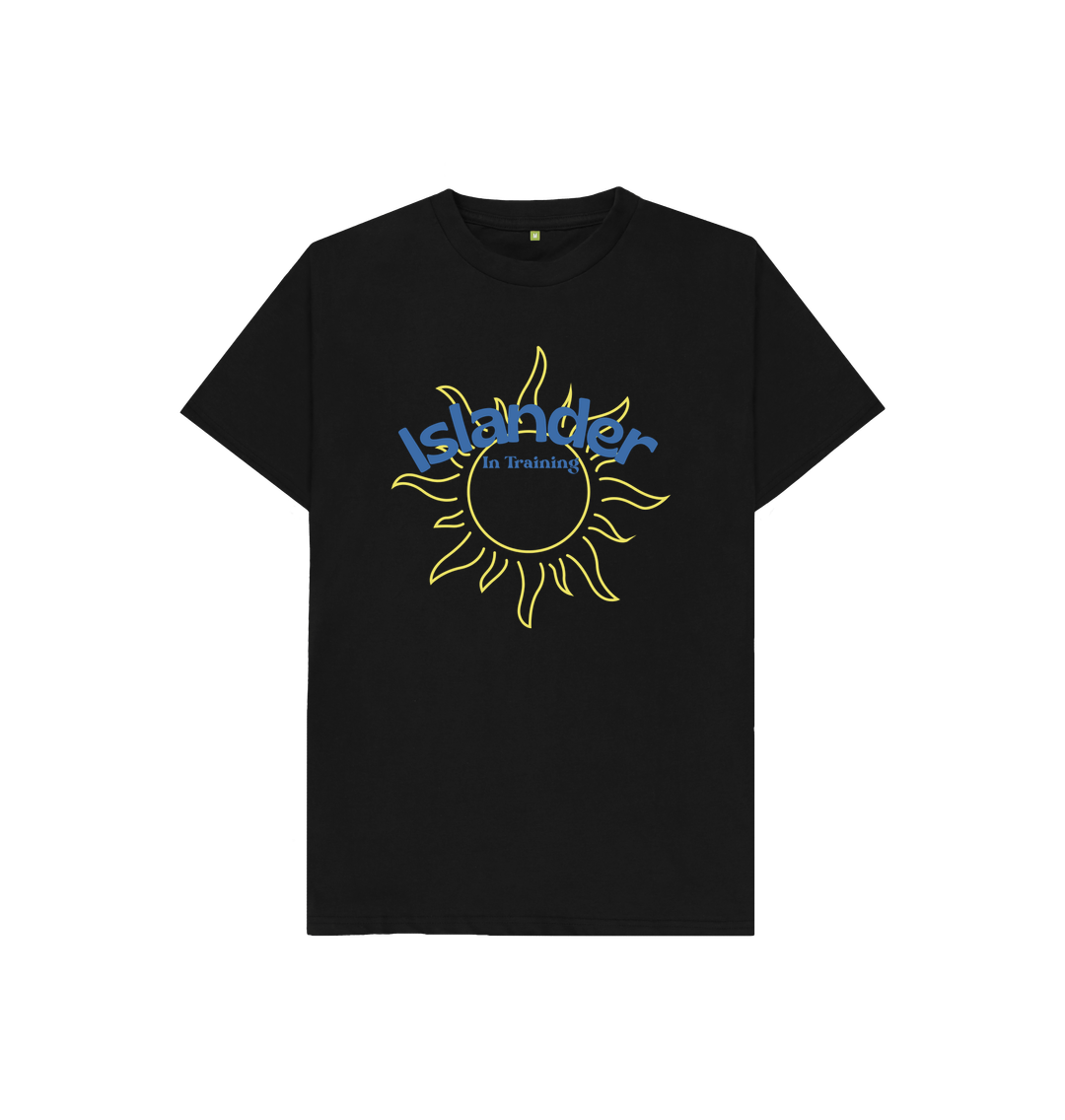 Black Kids Tshirt - Islander in training - 100% Organic cotton