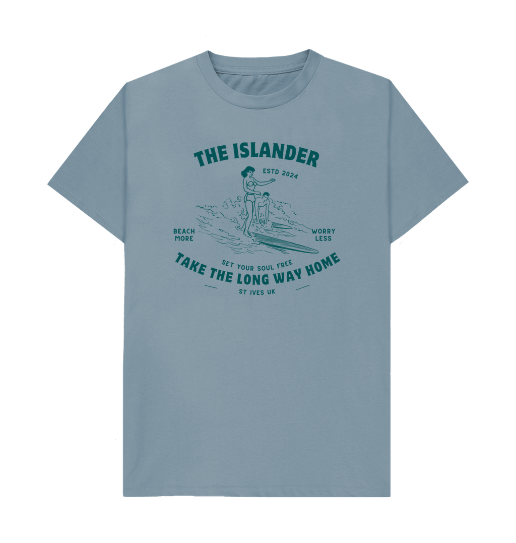 Stone Blue Printed T-shirt