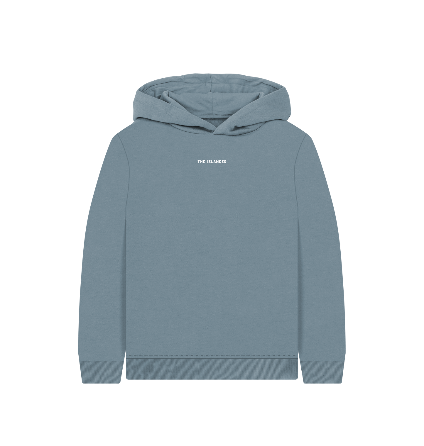 Stone Blue Printed Kids Hoodie Front