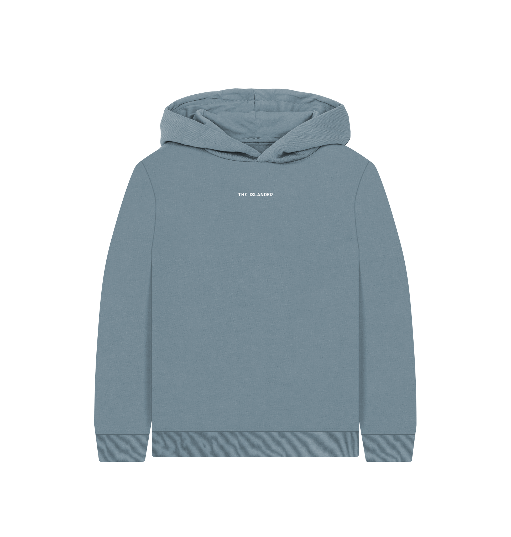 Stone Blue Printed Kids Hoodie Front