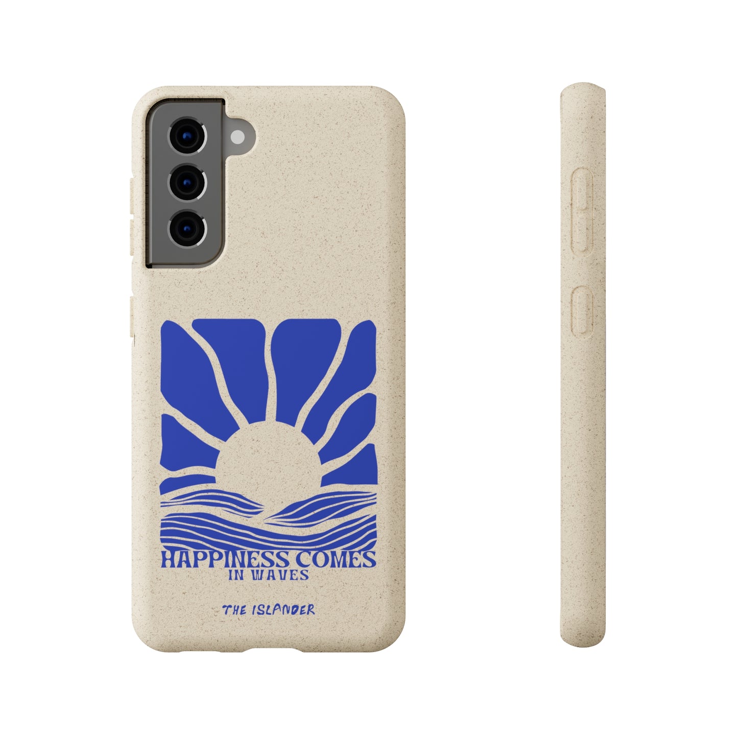 Happiness Comes In Waves - Biodegradable Phone Case - Made from Natural Materials