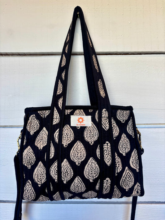Black Leaf Mini Tote Bag