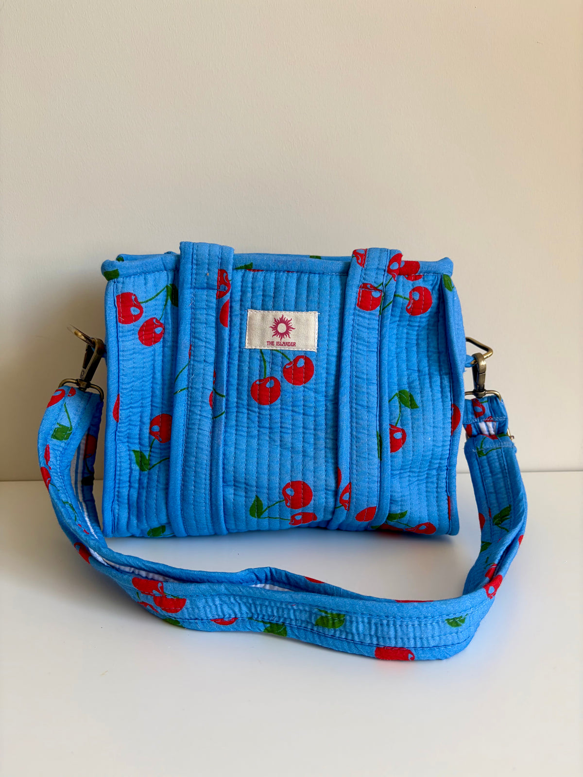 Blue Cherry Mini Tote Bag